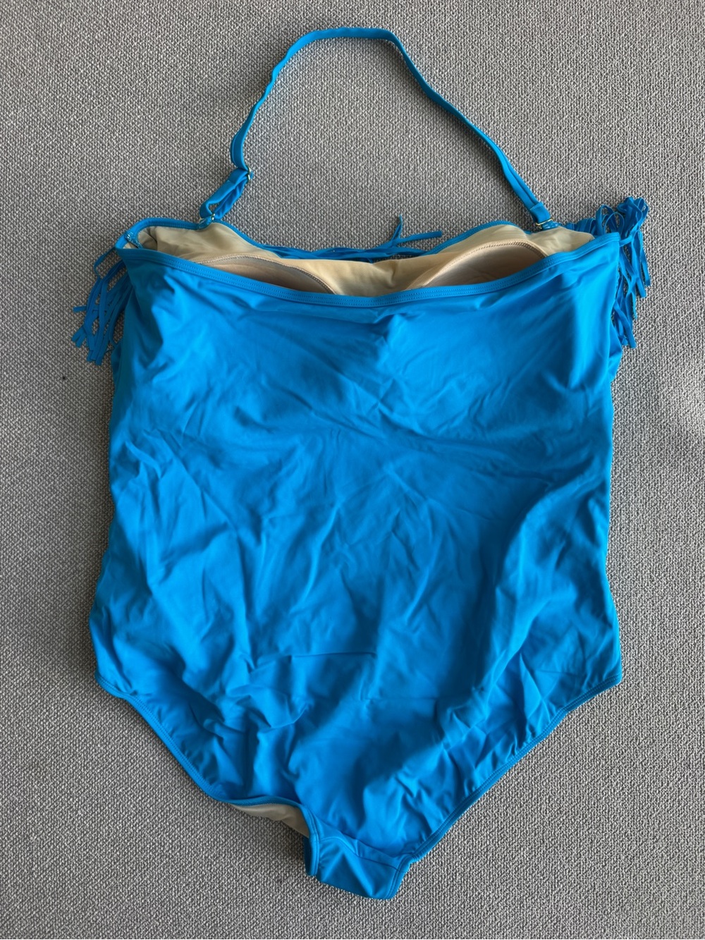 Kim Gravel x Swimsuits For All Fringe One Piece Swimsuit 24W Calypso Blue - Picture 4 of 9